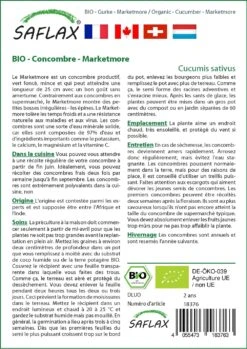 Kit De Culture - Bio - Concombre - Marketmore - 20 Graines - Cucumis Sativus -Progardee Boutique 640641696a9b18.60145631