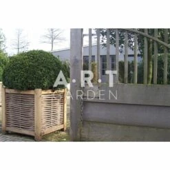 Jardinière En Chêne Avec Tressage Noisetier - Avec Bac Intérieur - 60 X 60 X 60 Cm -Progardee Boutique 64651e91e89608.28364745