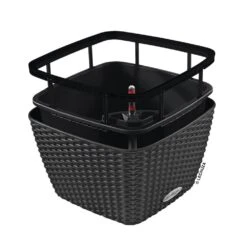 LECHUZA Jardinière Bacino Cottage All-in-one 30x30 Cm Noir Graphite -Progardee Boutique 6479895b664872.76464178