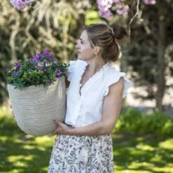 Pot à Fleurs Waste Rib 43x41 Cm Beige Terrazzo -Progardee Boutique 6479895e68a6b6.76770283